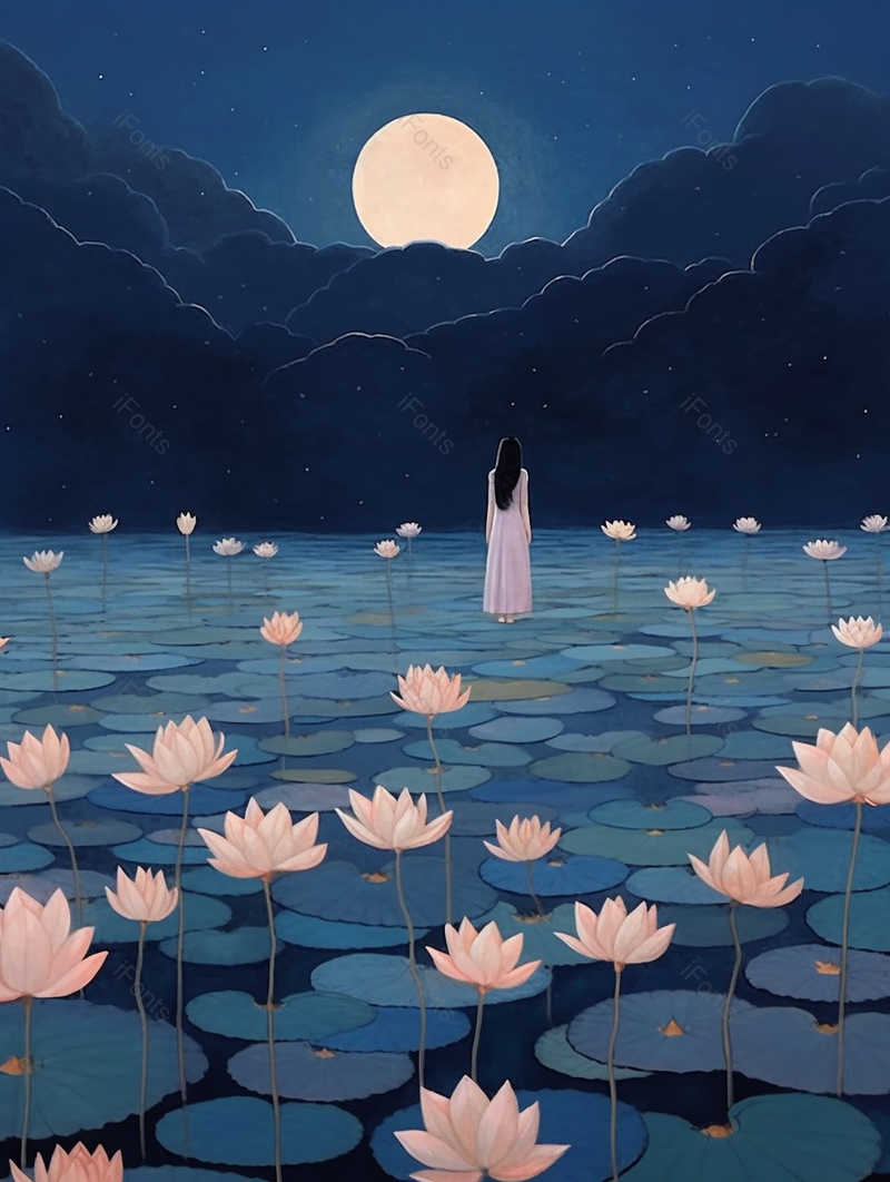 夏季夜晚鲜花植物,插画/手绘图,插画/手绘图库,插画/手绘图下载,插画/手绘